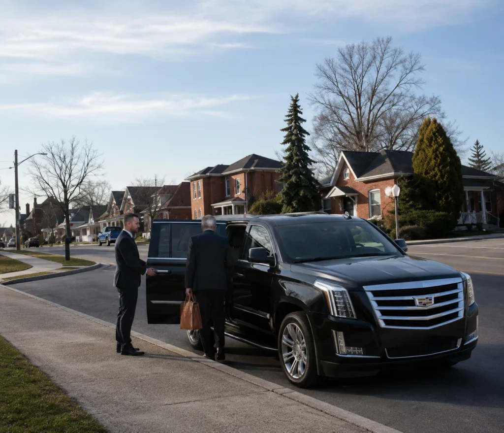 Executive airport limo transfer service in downtown Brantford Ontario